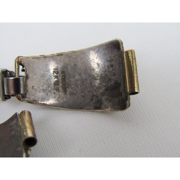 VTG Sterling Silver 12kt Gold F Womens Southwestern Turquoise Coral Watch Band - Picture 5 of 10